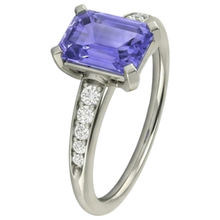 Afbeelding in Gallery-weergave laden, Tanzaniet en Natuurlijke uit de aarde gewonnen Diamanten 3.85 Karaat Ring Witgoud 14K Prong Gezet

