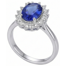 Afbeelding in Gallery-weergave laden, Tanzaniet ring met Natuurlijke echte diamanten ( niet in een laboratorium gekweekt ) witgoud 4,5 ct edelsteen sieraden
