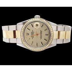 Tapestry Stick Dial Datum Kijk gewoon naar Rolex roestvrij staal en gouden Oyster-armband SNELLE SET