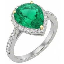 Afbeelding in Gallery-weergave laden, Fijne Smaragd Edelsteen Ring – zijaanzicht
