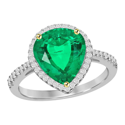 Briljant GIA-Gecertificeerd Fijne Smaragd Edelsteen Ring – 2