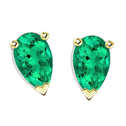 GIA Gekeurd Smaragd Gemstone Earring 3 karaat – Bicolor 14K Goud