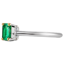 Afbeelding in Gallery-weergave laden, Smaragd Slijpvorm Colombiaanse Smaragd ring in Bicolor 14K Goud – bovenaanzicht

