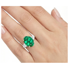 Afbeelding in Gallery-weergave laden, Elegant Colombiaanse Smaragd Sieraadsteen Ring 4 karaat – detailaanzicht
