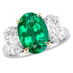 Fijn Gekleurde Steen Ring met Verjaardagsring Smaragd – 4 karaat