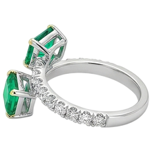 Afbeelding in Gallery-weergave laden, Fijne Smaragd Edelsteen Ring – bovenaanzicht
