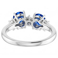 Afbeelding in Gallery-weergave laden, Toi et Moi Diamanten Ring 1.18 Karaat Ceylon Sapphire Vrouwen Sieraden 14K
