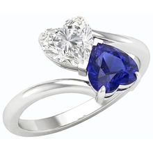Afbeelding in Gallery-weergave laden, echte heart diamant 3karaat ring vooraanzicht
