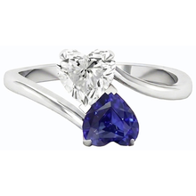 Afbeelding in Gallery-weergave laden, echte heart diamant 3karaat ring zijaanzicht
