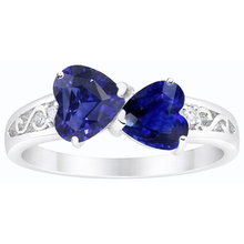 Afbeelding in Gallery-weergave laden, echte round saffier 2.25karaat ring close-up detail
