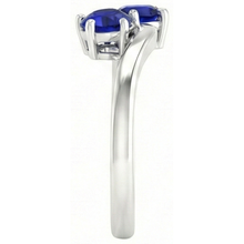 Afbeelding in Gallery-weergave laden, Toi et Moi Jubileumring Rond Ceylon Sapphire 4 Karaats Prong Set
