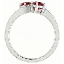 Afbeelding in Gallery-weergave laden, Toi et Moi Ronde Robijn &amp; Diamanten Ring 2.60 Karaat Wit Goud 14K
