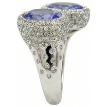 Afbeelding in Gallery-weergave laden, Toi et Moi Tanzanite Solitaire-ring met Natuurlijke echte diamanten ( niet in een laboratorium gekweekt ) accenten 5,50 karaat

