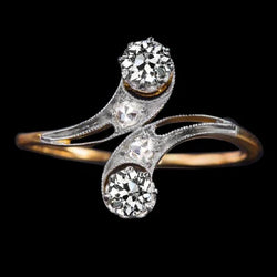 Toi Et Moi Old Miner Echt Diamond Vintage Style Trouwring 2,50 Karaat