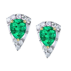 GIA Gekeurd Gemstone Earring – Fijne Smaragd 1 karaat