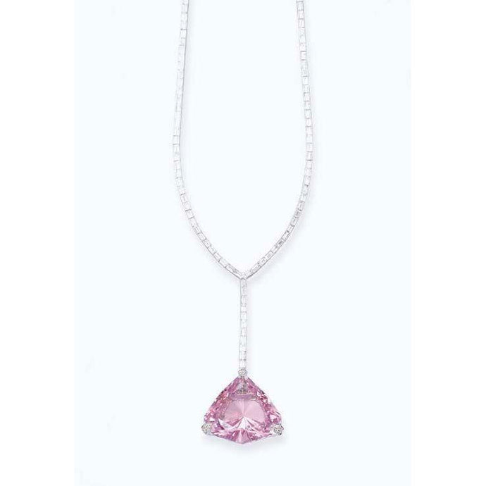 Triljoen geslepen Kunziet & stokbrood diamanten dames ketting hanger 14 ct. - harrychadent.nl