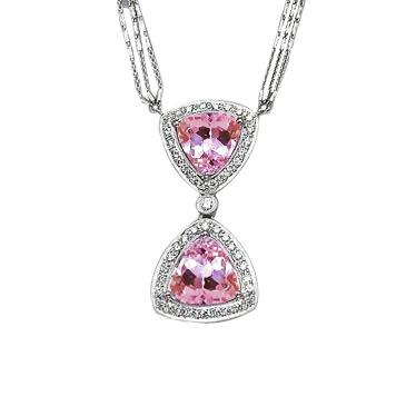 Triljoen geslepen roze kunziet en diamant 14K witgouden hanger 23 ct. - harrychadent.nl