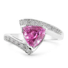 Afbeelding in Gallery-weergave laden, Triljoen geslepen roze saffier Natuurlijke echte diamanten ( niet in een laboratorium gekweekt ) ring witgouden sieraden 1,25 ct
