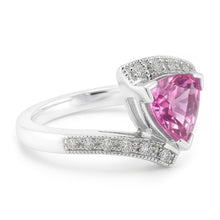 Afbeelding in Gallery-weergave laden, Triljoen geslepen roze saffier Natuurlijke echte diamanten ( niet in een laboratorium gekweekt ) ring witgouden sieraden 1,25 ct
