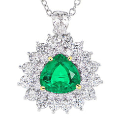 GIA Gekeurd Sieraadsteen Hanger – Smaragd 3 karaat Bicolor 14K