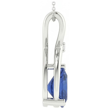 Afbeelding in Gallery-weergave laden, Royal Blue Saffier Sieraadsteen Hanger 2,50-karaat 14K Witgoud – profielaanzicht
