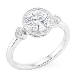 Trilogie Ring 14K Witgoud met Fijne Diamant – 2 karaat