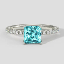 Afbeelding in Gallery-weergave laden, Tropische blauwe kussen Paraiba ring
