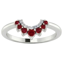 Afbeelding in Gallery-weergave laden, Trouwring 1 karaat Natuurlijke echte diamant ( niet in het laboratorium gekweekt ) &amp; robijn dames sieraden
