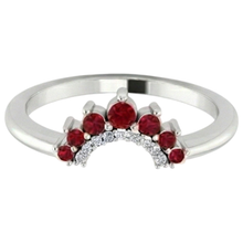Afbeelding in Gallery-weergave laden, Trouwring 1 karaat Natuurlijke echte diamant ( niet in het laboratorium gekweekt ) &amp; robijn dames sieraden
