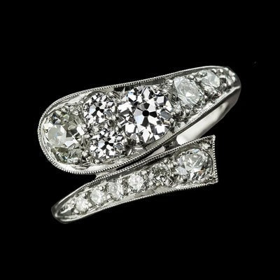 Trouwring Oud Geslepen Ronde Echt Diamant Gedraaide Schacht 3,50 Karaat