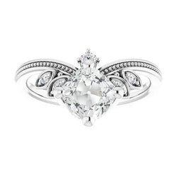 Trouwring Enhancer Kussen Oud Geslepen Natuurlijke uit de aarde gewonnen Diamant Kralen Stijl 5.75 Karaat