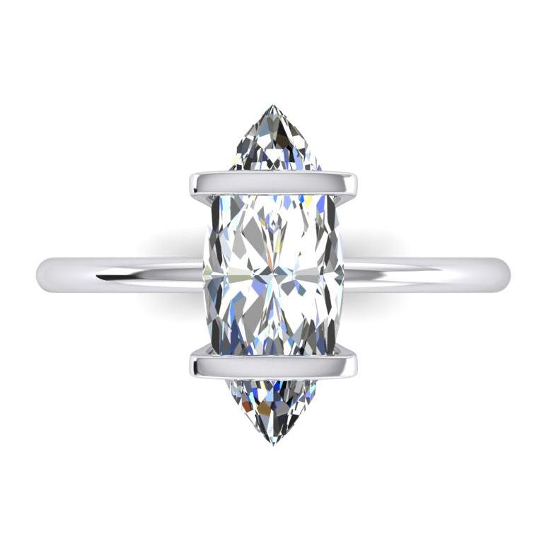 Twee-staven Marquise ring, unieke stijl