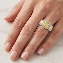 Afbeelding in Gallery-weergave laden, Tweekleurig 14K Goud VVS Zuiverheid Fancy Gele Diamant Statement
