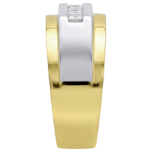 Afbeelding in Gallery-weergave laden, Tweekleurige Gouden 14K Herenringband Princess Echt Diamond 0,72 Karaat
