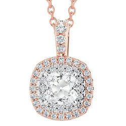 Natuurlijke Diamanten Hanger 6.50ct - Tweekleurig 14K Goud