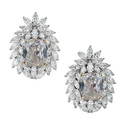 Tweekleurige Marquise, Peer & Kussen Old Cut Echt Diamond Studs 12 karaat