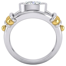 Afbeelding in Gallery-weergave laden, Tweekleurige Diamanten Solitaire Herenring Kastzetting 2 Karaat

