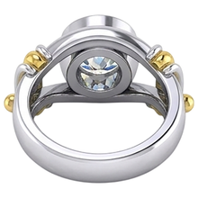 Afbeelding in Gallery-weergave laden, Tweekleurige Diamanten Solitaire Herenring Kastzetting 2 Karaat
