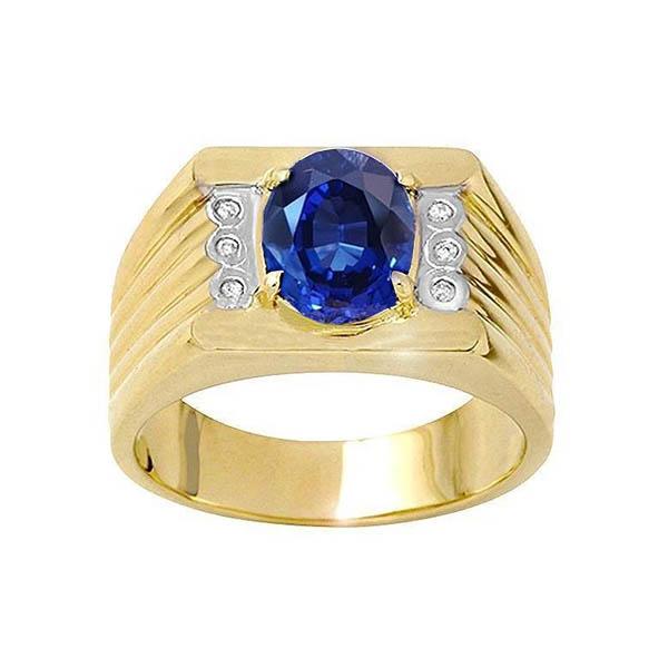 Tweekleurige gouden 14K ovale saffier en ronde diamanten ring 2.31 ct. - harrychadent.nl