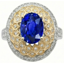 Afbeelding in Gallery-weergave laden, echte round diamant 3.11karaat ring zijaanzicht
