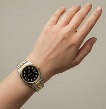 Afbeelding in Gallery-weergave laden, Tweekleurige heren Rolex Datumjust horloge met diamanten wijzerplaat jubileumarmband
