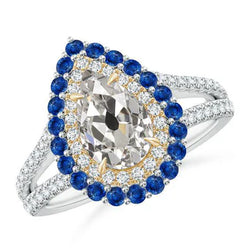 Natuurlijke Diamanten Ring 5ct - Tweekleurig 14K Goud
