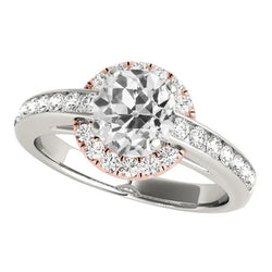 Natuurlijke Diamanten Ring 4.50ct - Tweekleurig 14K Goud
