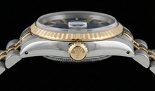 Afbeelding in Gallery-weergave laden, Tweekleurige Jubileum-armband Rolex Datumjust-horloge Zwarte wijzerplaat met gekartelde wijzerplaat
