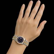 Afbeelding in Gallery-weergave laden, Tweekleurige Jubileum-armband Rolex Datumjust-horloge Zwarte wijzerplaat met gekartelde wijzerplaat P1
