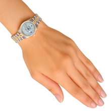 Afbeelding in Gallery-weergave laden, Tweekleurige jubileum Rolex datumjust dameshorloge met diamant wijzerplaat en gekartelde lunette P1
