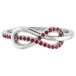 Twisted Ruby Infinity Ring Wit Goud 14K 1,25 Karaat