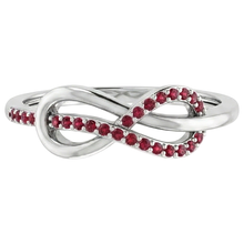 Afbeelding in Gallery-weergave laden, Twisted Ruby Infinity Ring Wit Goud 14K 1,25 Karaat
