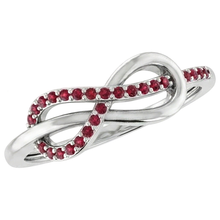 Afbeelding in Gallery-weergave laden, Twisted Ruby Infinity Ring Wit Goud 14K 1,25 Karaat
