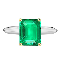 Authentiek GIA Gekeurd Smaragd Sieraadsteen Ring 4 karaat